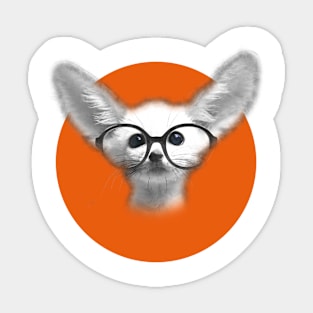 Fenec Fox with glasses Sticker